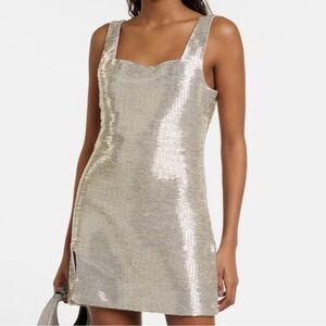 STAUD beads Le Stable Embellished Mini Dress